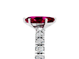 White gold Pear Cut Solitaire Diamond with Pavé Band and Four-Prong Setting_5