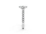 White gold Pear Cut Solitaire Diamond with Pavé Band and Four-Prong Setting_8