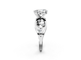 White gold Pear Cut Solitaire Diamond with Side Stones on Criss-Cross Band and Four-Prong Setting_25