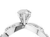 White gold Pear Cut Solitaire Diamond with Side Stones on Criss-Cross Band and Four-Prong Setting_27