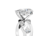 White gold Pear Cut Solitaire Diamond with Side Stones on Criss-Cross Band and Four-Prong Setting_28