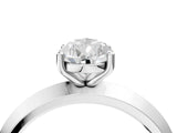 White gold Pear Cut Solitaire Engagement Ring with Flat Band and Four-Prong Setting 4