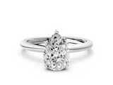 White gold Pear Cut Solitaire Engagement Ring with Four-Prong Setting and Classic Band_53