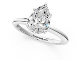 White gold Pear Cut Solitaire Engagement Ring with Four-Prong Setting and Classic Band_54