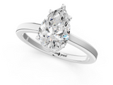 White gold Pear Cut Solitaire Engagement Ring with Four-Prong Setting on a Classic Band_58