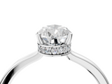 White gold Pear Cut Solitaire Engagement Ring with Four-Prong Setting on a Classic Band_61