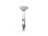 White gold Pear Cut Solitaire Engagement Ring with Tapered Band and Four-Prong Setting 2