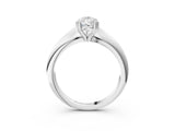 White gold Pear Cut Solitaire Engagement Ring with Tapered Band and Four-Prong Setting 3