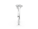White gold Pear Cut Solitaire Engagement Ring with Tapered Band and Four-Prong Setting_5