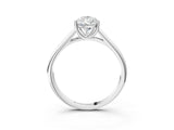 White gold Pear Cut Solitaire Engagement Ring with Tapered Band and Four-Prong Setting_6