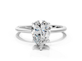 White gold Pear Cut Solitaire Engagement Ring with Thin Band and Four-Prong Setting_3