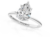 White gold Pear Cut Solitaire Engagement Ring with Thin Band and Four-Prong Setting_4
