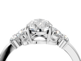 White gold Pear Cut Solitaire Floral Diamond Ring with Four-Prong Setting_41
