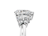 White gold Pear Cut Solitaire Floral Diamond Ring with Four-Prong Setting_42