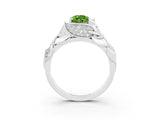 White gold Pear Cut Solitaire Leaf-Inspired Engagement Ring with Prong Setting_3