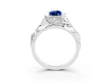 White gold Pear Cut Solitaire Leaf-Inspired Engagement Ring with Prong Setting_3