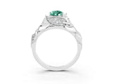 White gold Pear Cut Solitaire Leaf-Inspired Engagement Ring with Prong Setting_3