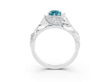 White gold Pear Cut Solitaire Leaf-Inspired Engagement Ring with Prong Setting_3