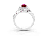White gold Pear Cut Solitaire Leaf-Inspired Engagement Ring with Prong Setting_3