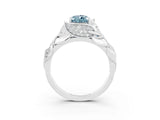 White gold Pear Cut Solitaire Leaf-Inspired Engagement Ring with Prong Setting_3
