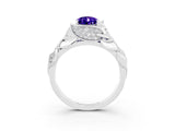 White gold Pear Cut Solitaire Leaf-Inspired Engagement Ring with Prong Setting_3
