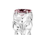 White gold Pear Cut Solitaire Leaf-Inspired Engagement Ring with Prong Setting_5