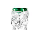White gold Pear Cut Solitaire Leaf-Inspired Engagement Ring with Prong Setting_5