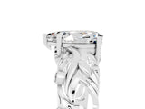 White gold Pear Cut Solitaire Moissanite Leaf-Inspired Vine Band Ring with Prong Setting_5