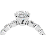 White gold Pear Cut Solitaire Moissanite Ring with Pave Band and Four-Prong Setting_4