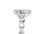 White gold Pear Cut Solitaire Moissanite Ring with Pave Band and Four-Prong Setting_5