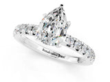 White gold Pear Cut Solitaire Pave Diamond Engagement Ring with Four-Prong Setting_13