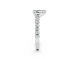 White gold Pear Cut Solitaire Pave Diamond Engagement Ring with Four-Prong Setting_14