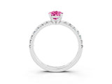 White gold Pear Cut Solitaire Pave Diamond Engagement Ring with Four-Prong Setting_15