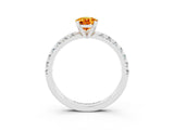 White gold Pear Cut Solitaire Pave Diamond Engagement Ring with Four-Prong Setting_15