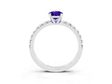 White gold Pear Cut Solitaire Pave Diamond Engagement Ring with Four-Prong Setting_15