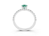 White gold Pear Cut Solitaire Pave Diamond Engagement Ring with Four-Prong Setting_15