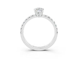 White gold Pear Cut Solitaire Pave Diamond Engagement Ring with Four-Prong Setting_15