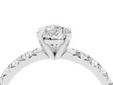 White gold Pear Cut Solitaire Pave Diamond Engagement Ring with Four-Prong Setting_16