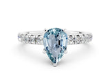 White gold Pear Cut Solitaire Pave Diamond Engagement Ring with Four-Prong Setting_24