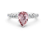 White gold Pear Cut Solitaire Pave Diamond Engagement Ring with Four-Prong Setting_24