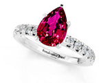 White gold Pear Cut Solitaire Pave Diamond Engagement Ring with Four-Prong Setting_25