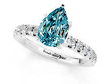 White gold Pear Cut Solitaire Pave Diamond Engagement Ring with Four-Prong Setting_25
