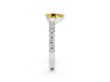 White gold Pear Cut Solitaire Pave Diamond Engagement Ring with Four-Prong Setting_26