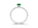 White gold Pear Cut Solitaire Pave Diamond Engagement Ring with Four-Prong Setting_27