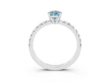White gold Pear Cut Solitaire Pave Diamond Engagement Ring with Four-Prong Setting_27