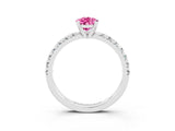 White gold Pear Cut Solitaire Pave Diamond Engagement Ring with Four-Prong Setting_27