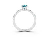 White gold Pear Cut Solitaire Pave Diamond Engagement Ring with Four-Prong Setting_27