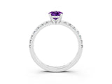 White gold Pear Cut Solitaire Pave Diamond Engagement Ring with Four-Prong Setting_27