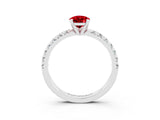 White gold Pear Cut Solitaire Pave Diamond Engagement Ring with Four-Prong Setting_27
