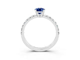 White gold Pear Cut Solitaire Pave Diamond Engagement Ring with Four-Prong Setting_27